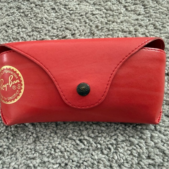 Ray-Ban Gold Frame Sunglasses with Blue Gradient Lenses - Picture 3 of 3